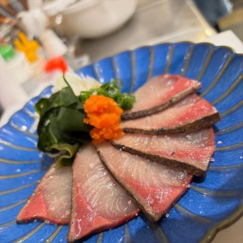 Salt-seared yellowtail