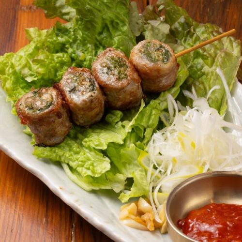 ミナリ（せり）サムギョプサル串