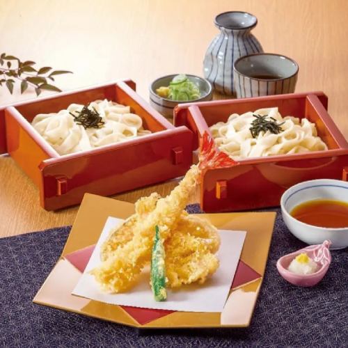 Large Shrimp Tempura Zaru Kishimen (Bamboo) (Two Tiers)