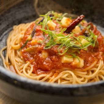 ナスとモッツアレラチーズのトマトソース　デザート付きひよりセット