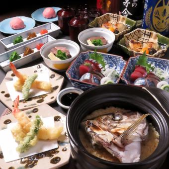 前菜からデザートまで季節の食材や旬魚を堪能♪【お昼のコース全7品4500円】