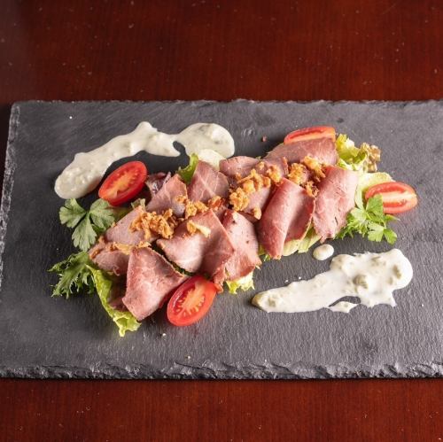 Roast beef salad (with wasabi dressing)