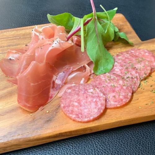 Assorted prosciutto ham and salami