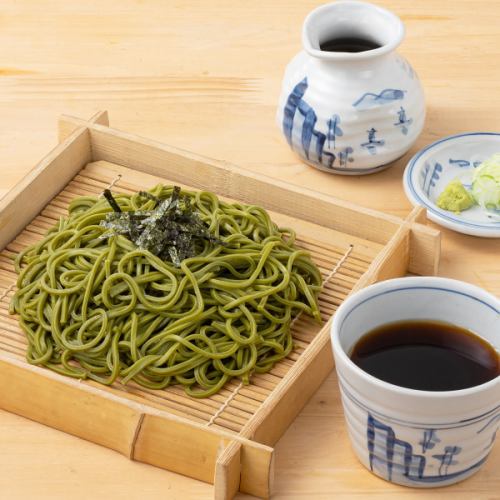 〆に冷やし茶蕎麦