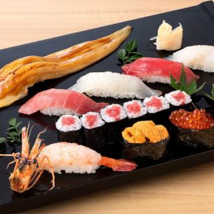 ネタがちがう 特上寿司(握り八貫・巻き寿司・つまみ玉子)