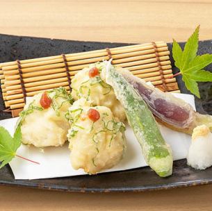 骨切り鱧の梅しそ天布羅