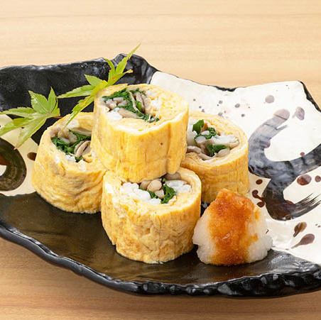 舞茸銀魚煎蛋捲