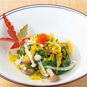 きのこと春菊の菊花浸し