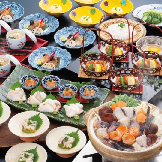 吊るし切りした新鮮な鮟鱇を余すところなく!【鮟鱇堪能コース《料理のみ8品》】◆飲み物は別注文