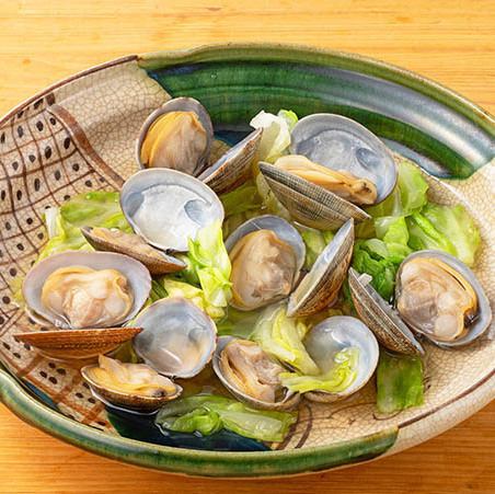 浅利とキャベツの酒蒸し