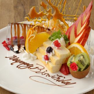 Birthday and anniversary ♪ Dessert plate