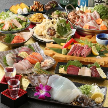 歓迎会に◎朝締めイカ姿造やサーロイン炉端焼き、九州名物満載!『九州プチ旅行コース』飲み放題付5,000円