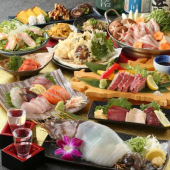 [Luxurious] Offal Mentabe Hotpot or Sukiyaki/Swimming Squid "Luxurious Carefully Selected Course" 250 kinds 2 hours all-you-can-drink◇7500 yen
