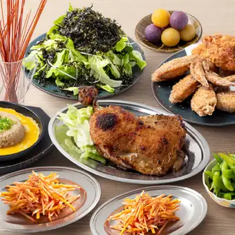 【120分飲み放題】看板メニュー骨付鳥＆からあげ全部味わう◎「Mr.がブリコース」全9品