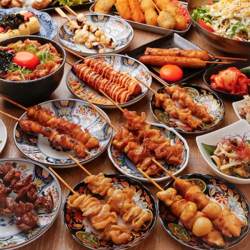 [Yakitori & Kushikatsu♪ All-you-can-eat for 3 hours] All-you-can-eat dishes including yakitori for 3,000 yen and up♪ All-you-can-eat sushi/seafood