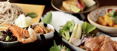 Japanese Black Beef, Seasonal Vegetables, Seasonal Fish, and Nihachi Soba "Takumi" with All-You-Can-Drink