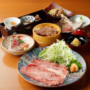 Specially selected Japanese black beef hitsumabushi and Japanese beef loin shabu-shabu "Itadaki"