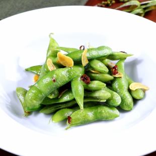 绿茶叶豆蒜蓉橄榄油