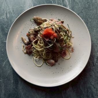 きのこの和風ペペロンチーノ