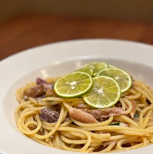 サンマとすだちのパスタ