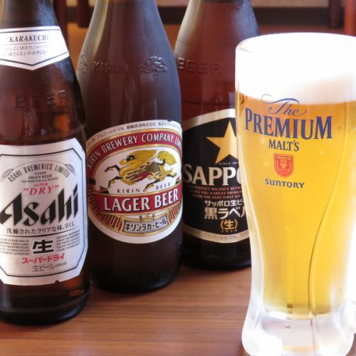 Kirin, Asahi, and Sapporo are available for beer.