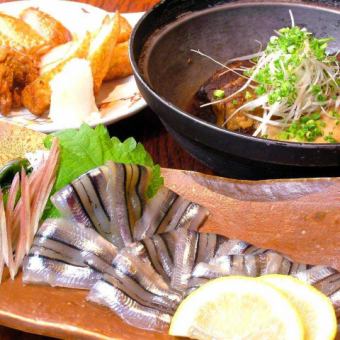 ≪对于县外的人≫ 享受鹿儿岛鲜鱼、当地鸡肉、黑猪肉等萨摩当地美食...... [萨摩套餐] 3,500日元 *仅限餐食