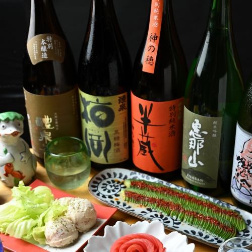 A wide variety of shochu and sake available