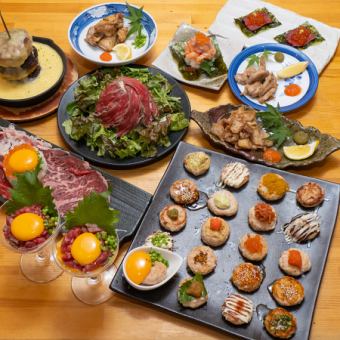豪華宴会コ-ス◆「焼きしゃぶ」「選べる土鍋飯」含む10品5000⇒4000円◆生ビール付120分飲み放題