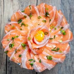 Salmon rice bowl (seared available)