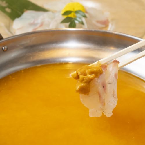 おやじの一押し●濃厚雲丹が絡む贅沢の極み！鯛の雲丹しゃぶ