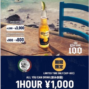 ★Limited Time Offer★All-You-Can-Drink Corona Beer for 1 Hour for 1,000 Yen!!