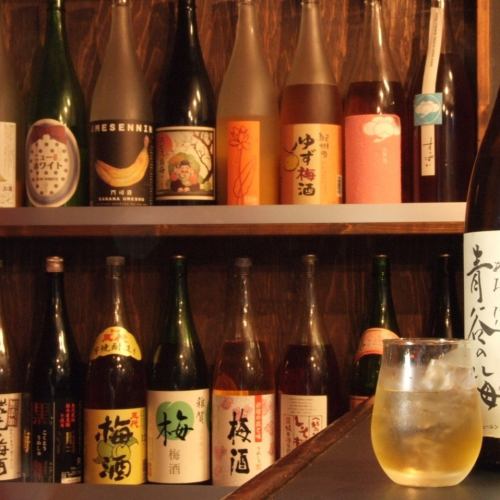 Over 80 types of shochu and plum wine \ 400