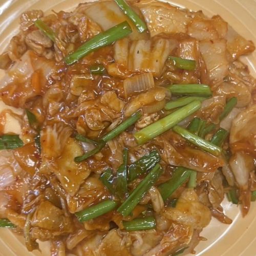 Stir-fried pork and kimchi