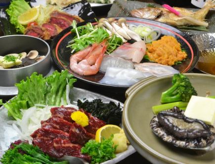 Luxurious special course with live abalone, wagyu beef koune, and black sea bream★3 hours [all-you-can-drink] included 11,000 yen [9 dishes in total]