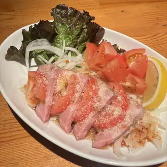 Roast pork tomato carpaccio