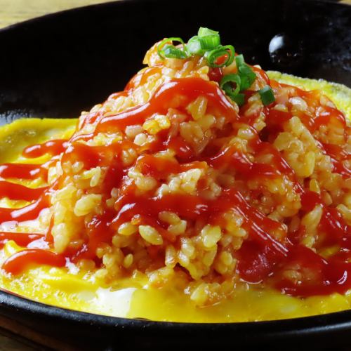 鐵板燒番茄燴飯煎蛋飯