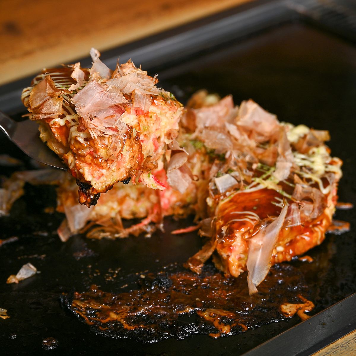 約50種類のお好み焼き・もんじゃ・焼きそばが食べ放題★