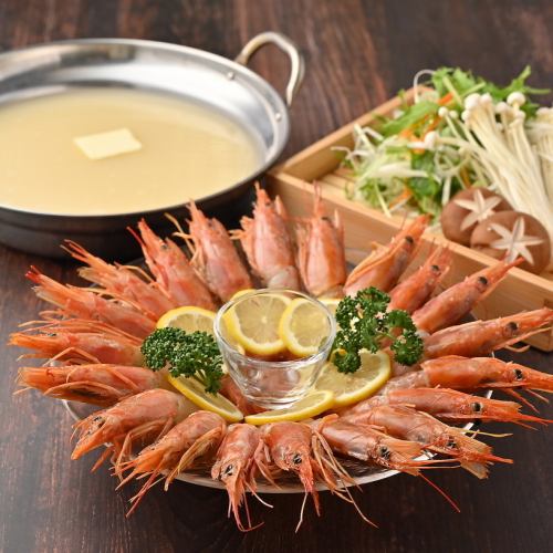 Red shrimp shabu-shabu with rich soup ~shrimp miso, Saikyo miso~ (1 serving) *Order for 2 servings