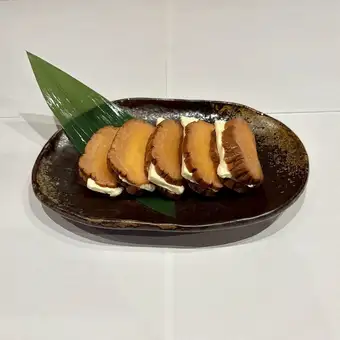 Smoked pickled radish and cheese, pickled plum and jelly, changja (spicy fermented seafood), mentaiko (spicy cod roe)
