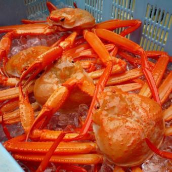 紅ずわい蟹、白海老を使った秋の料理