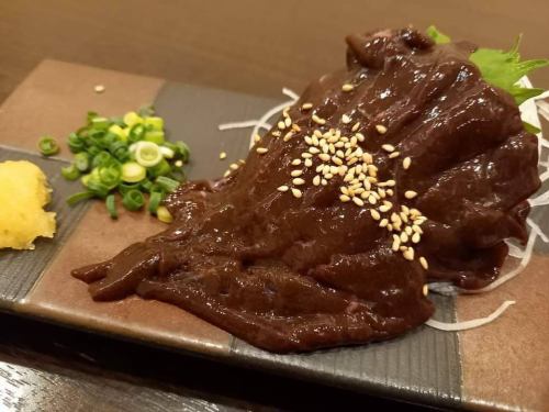 horse liver sashimi