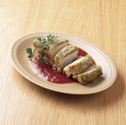 チャーシューの香草パン粉焼き
