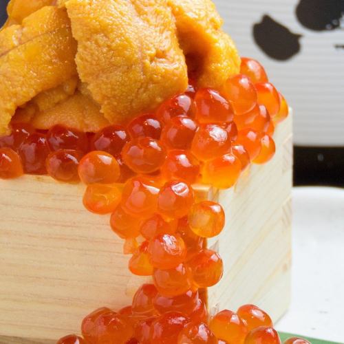 Gorgeous sea urchin and salmon roe