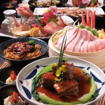 【요리만】인기 요리나 부드러운 보리 돼지를 즐길 수 있다!전 8품[4400엔(부가세 포함) 코스]