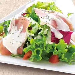 Prosciutto and vegetable salad