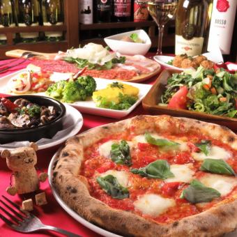 【クリスマス限定コース】本格窯焼きピザ、パスタ、お肉料理etc...