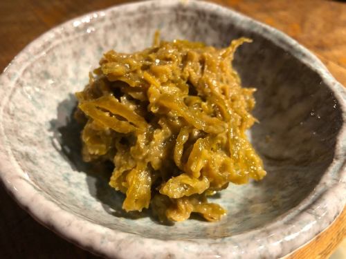 Green chili peppers pickled in miso