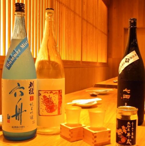 You can enjoy sake carefully selected by the owner