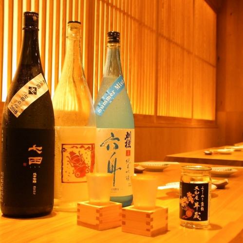 こだわりの日本酒は充実の品数で海鮮料理と◎