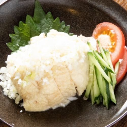 蒸し鶏 葱生姜醤油ソース